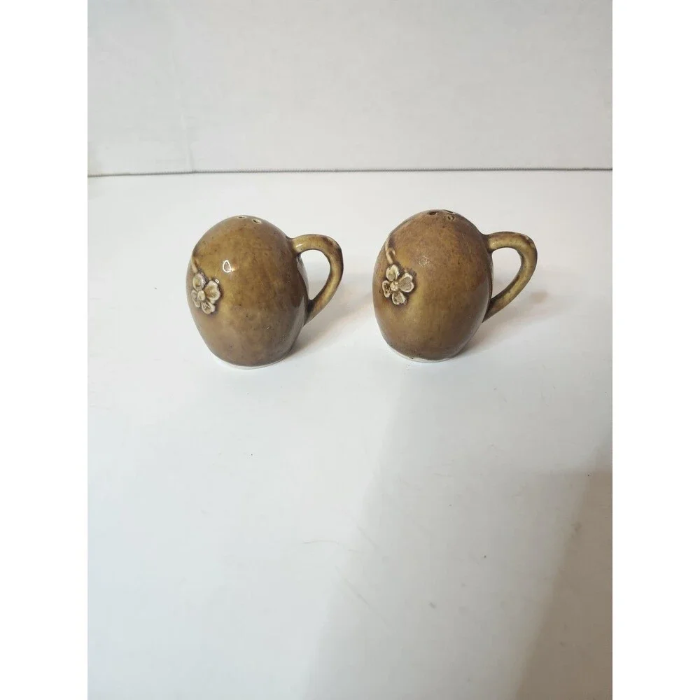 Vintage Cherry Blossom Salt & Pepper Shakers Japan
